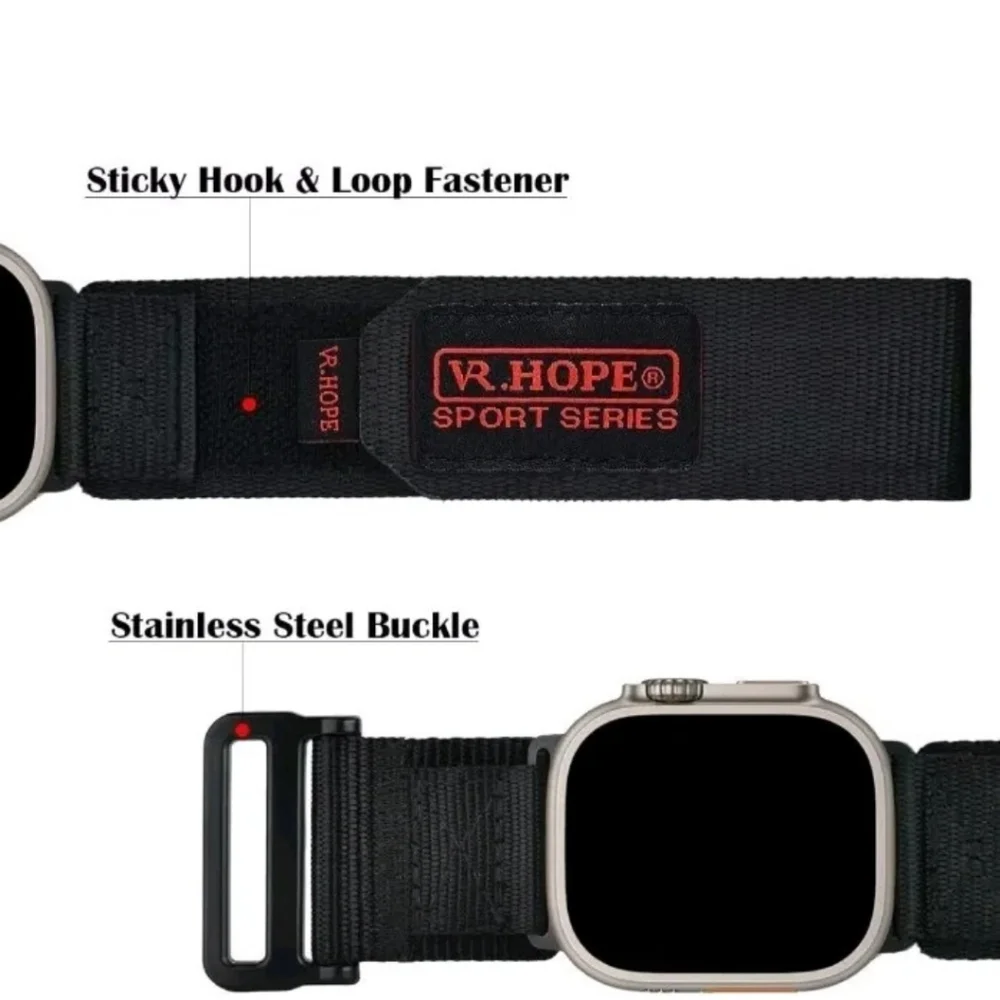 Smart Watch Band Compatible with Apple Watch. Black. BAND ONLY.
